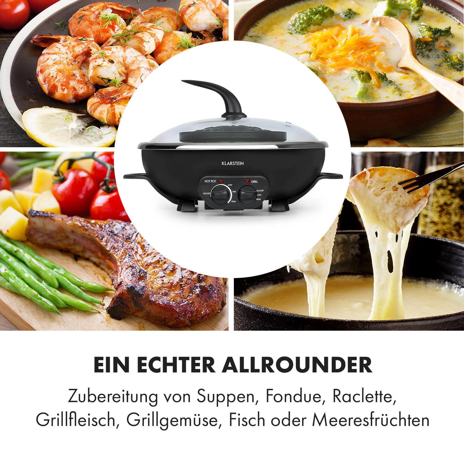 Szechuan 2-in-1 Hot Pot Und Grillplatte 5l Vol. 1350 / 600 W 7 Szechuan 2-in-1 Hot Pot Und Grillplatte 5l Vol. 1350 / 600 W – Bild 5
