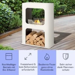 Phantasma Peña Ethanol-Kamin Rauch- & Geruchlos Bio-Ethanol -Klarstein 10035460 de 0003 usp