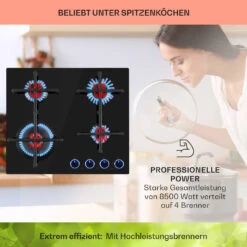 Illuminosa 4 Gaskochfeld 4-flammig Sabaf-Brenner Glaskeramik 13 Illuminosa 4 Gaskochfeld 4-flammig Sabaf-Brenner Glaskeramik -Klarstein 10035464 de 0003 usp