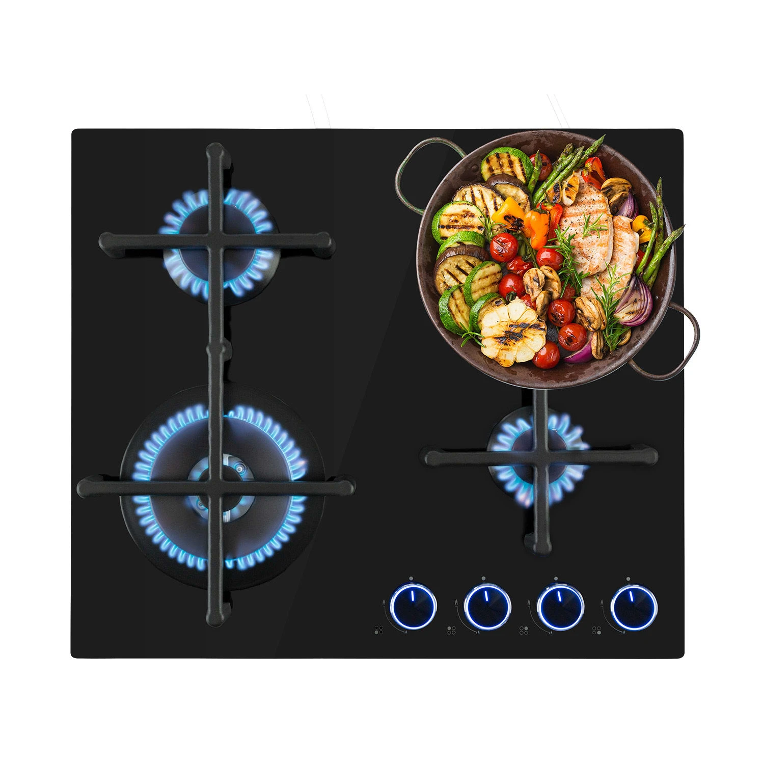 Illuminosa 4 Gaskochfeld 4-flammig Sabaf-Brenner Glaskeramik 3 Illuminosa 4 Gaskochfeld 4-flammig Sabaf-Brenner Glaskeramik