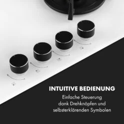 Goldflame 4 Gaskochfeld 4-flammig Messing-Brenner Glaskeramik -Klarstein 10035499 de 0004 logo