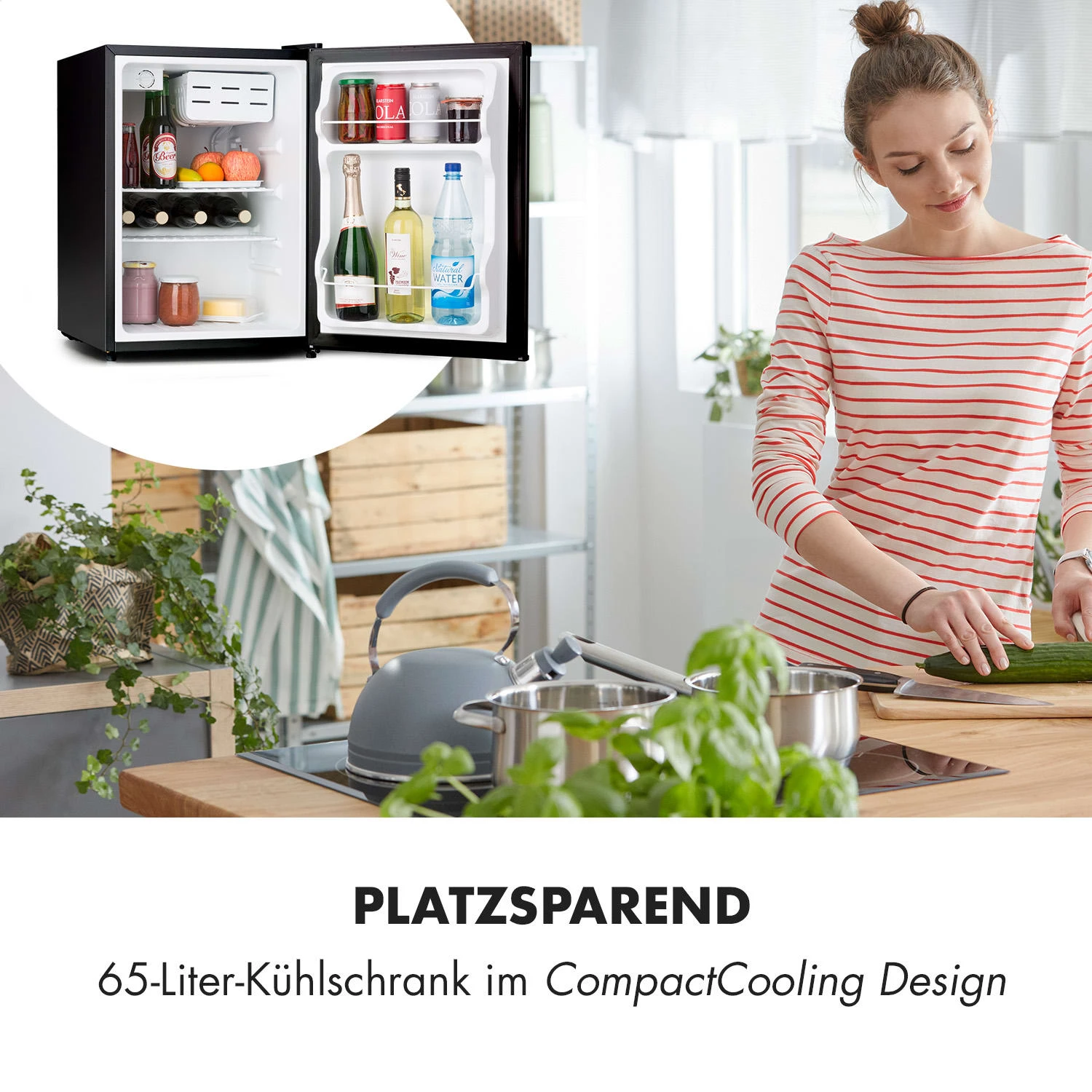 Cool Kid Mini-Kühlschrank Mit 4-L-Gefrierfach 66 Liter 41dB 4 Cool Kid Mini-Kühlschrank Mit 4-L-Gefrierfach 66 Liter 41dB – Bild 2