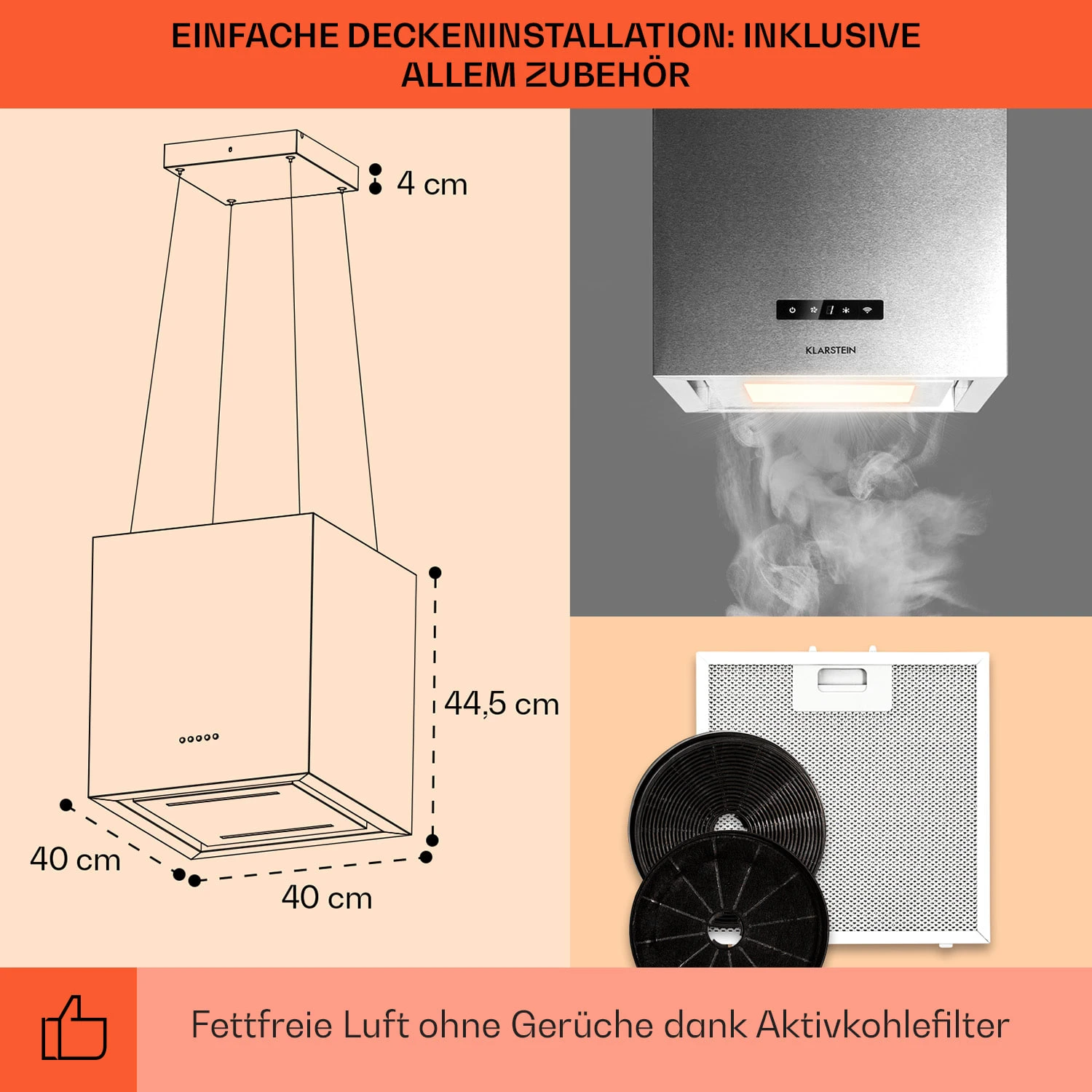Kronleuchter Smart Inselabzugshaube 595m³/h App-Steuerung LED-Panel 7 Kronleuchter Smart Inselabzugshaube 595m³/h App-Steuerung LED-Panel – Bild 5