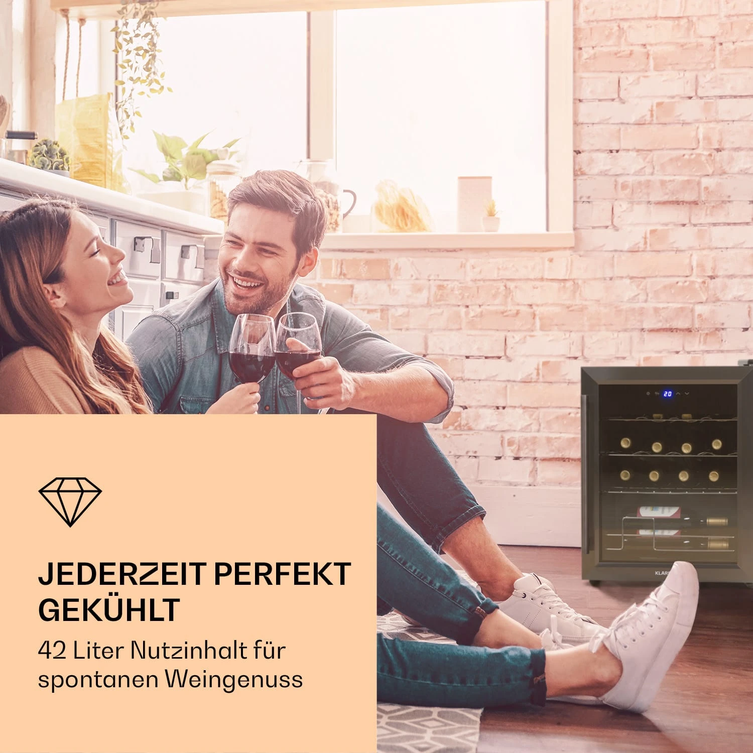 Ultimo 16 Uno Weinkühlschrank 42l Touch-Bedienfeld 16 Flaschen 5-18°C 4 Ultimo 16 Uno Weinkühlschrank 42l Touch-Bedienfeld 16 Flaschen 5-18°C – Bild 2