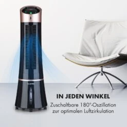 Skyscraper Ice 4-in-1 Luftkühler Ventilator 210 M³/h 30 W Oszillation Mobil Fernbedienung 15 Skyscraper Ice 4-in-1 Luftkühler Ventilator 210 M³/h 30 W Oszillation Mobil Fernbedienung -Klarstein 10035835 de 0005 logo