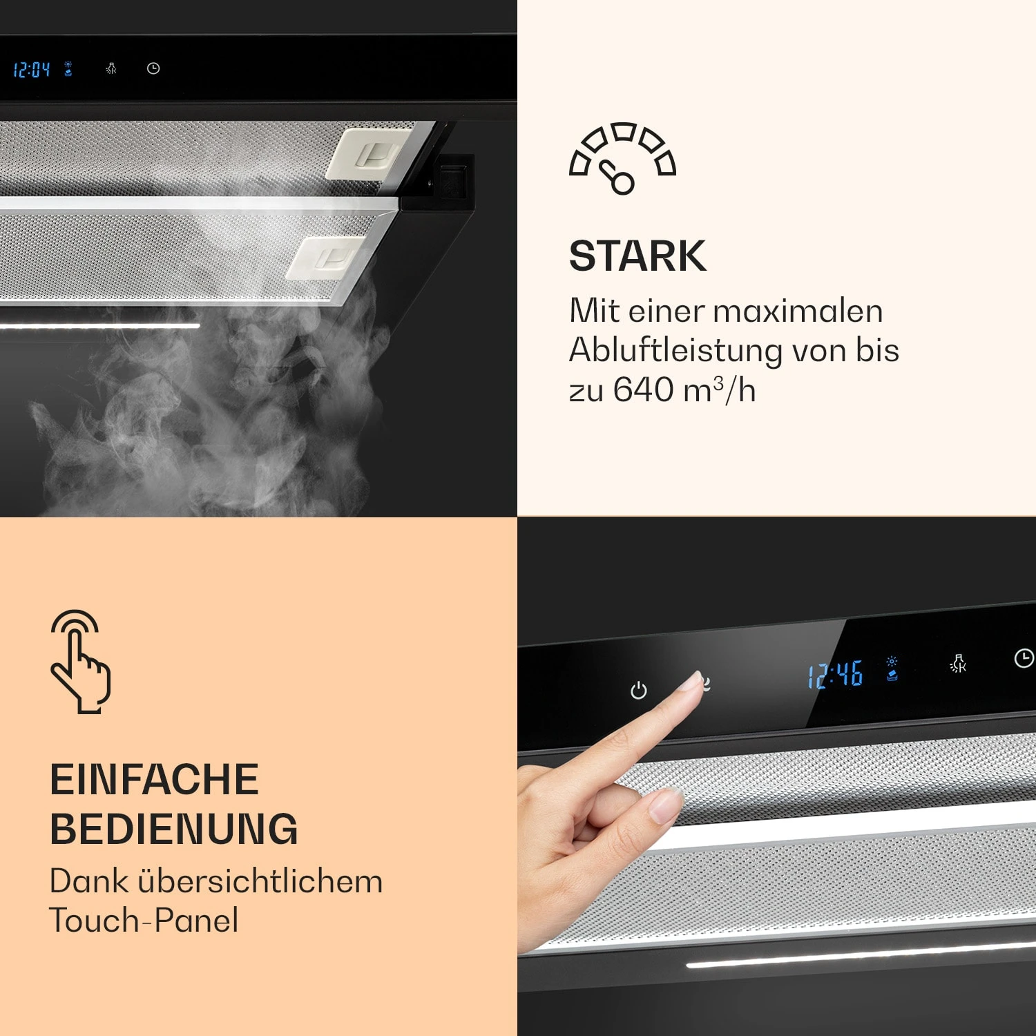 Mariana Neo 60 Flachschirmhaube 60cm 640 M³/h Abluft LED 6 Mariana Neo 60 Flachschirmhaube 60cm 640 M³/h Abluft LED – Bild 4