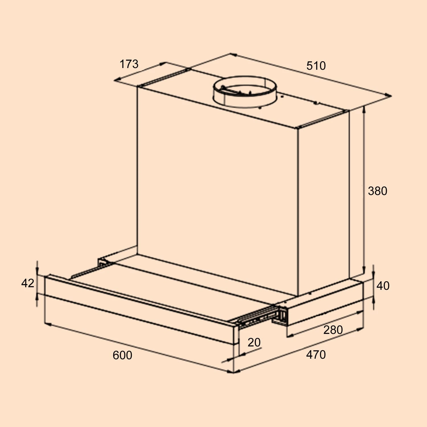 Mariana Neo 60 Flachschirmhaube 60cm 640 M³/h Abluft LED 9 Mariana Neo 60 Flachschirmhaube 60cm 640 M³/h Abluft LED – Bild 7