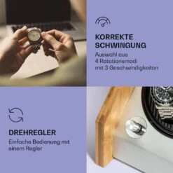 Garonne 6 Uhrenbeweger 6 Uhren 3 Geschwindigkeiten 4 Modi Bambus -Klarstein 10036043 de 0003 logo