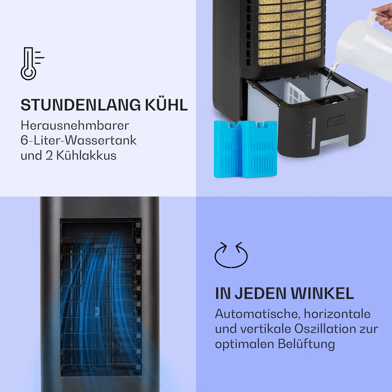 IceWind Max 3-in-1 Luftkühler 330 M³/h 60W 6 Ltr Timer Fernbedienung 7 IceWind Max 3-in-1 Luftkühler 330 M³/h 60W 6 Ltr Timer Fernbedienung – Bild 5