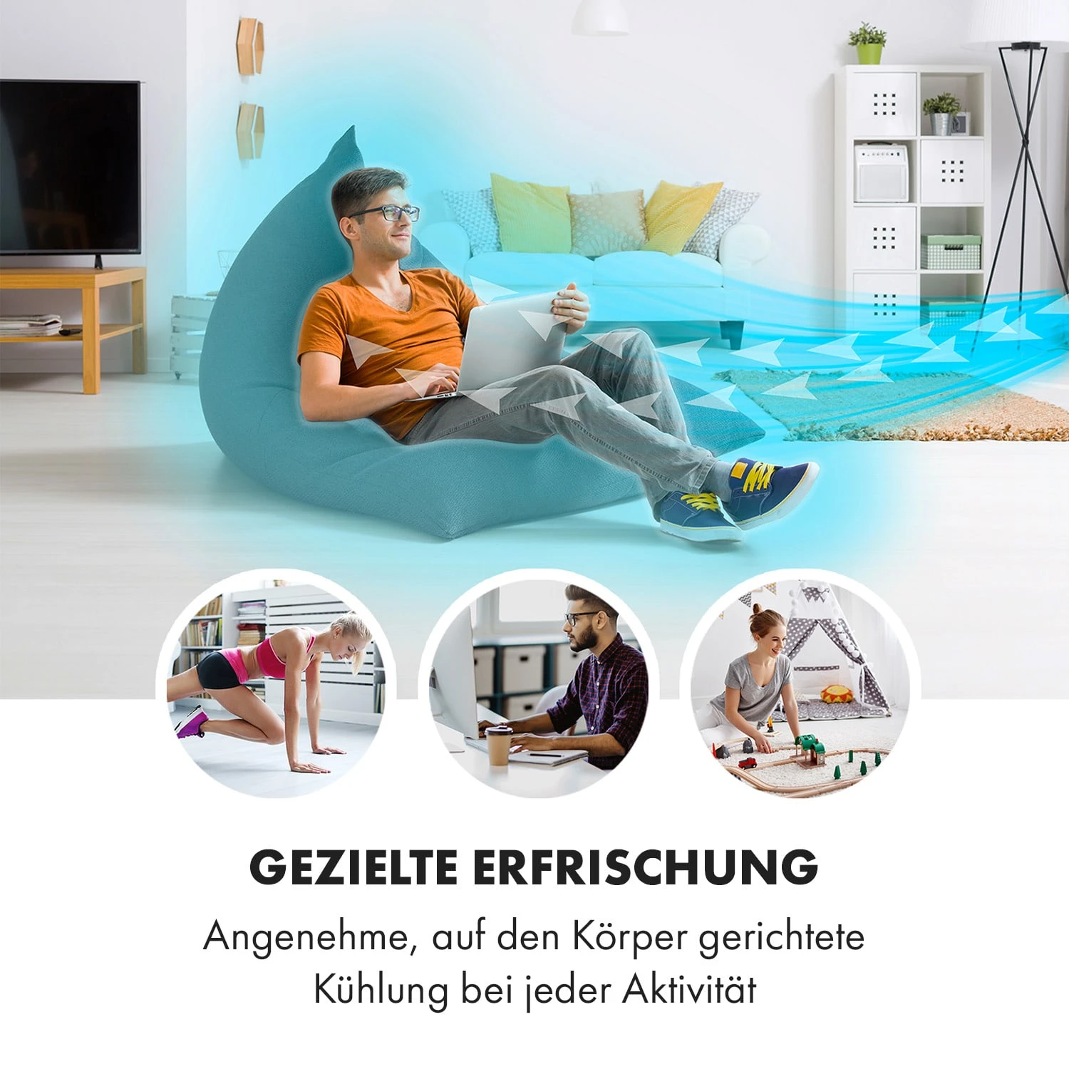 Maxflow Smart 3-in-1 Luftkühler 5L WiFi Fernbedienung 2x Eispack 5 Maxflow Smart 3-in-1 Luftkühler 5L WiFi Fernbedienung 2x Eispack – Bild 3