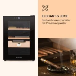 Klarstein El Presidente 37 Zigarren-Humidor 37L 2 Einschübe 1 Fach Zedernholz -Klarstein 10036101 de 0003 logo