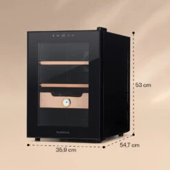 Klarstein El Presidente 37 Zigarren-Humidor 37L 2 Einschübe 1 Fach Zedernholz -Klarstein 10036101 yy 0007 logo