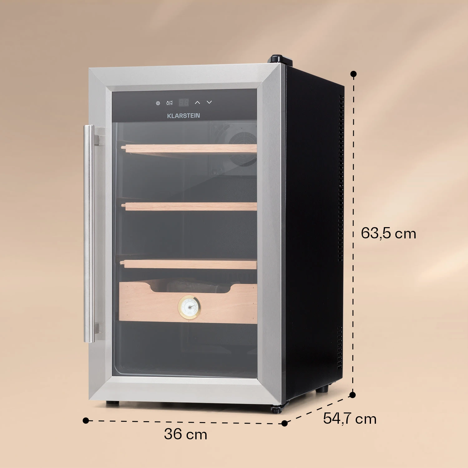 Klarstein El Presidente 48 Zigarren-Humidor 48L 3 Einschübe 1 Fach Zedernholz 9 Klarstein El Presidente 48 Zigarren-Humidor 48L 3 Einschübe 1 Fach Zedernholz – Bild 7