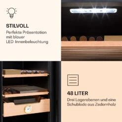 Klarstein El Presidente 48 Zigarren-Humidor 48L 3 Einschübe 1 Fach Zedernholz 15 Klarstein El Presidente 48 Zigarren-Humidor 48L 3 Einschübe 1 Fach Zedernholz -Klarstein 10036103 de 0006 logo