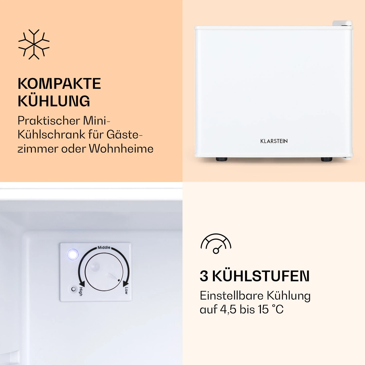 Geheimversteck Mini-Kühlschrank 2 Ebenen 17Ltr. 26dB Thermoelektrisch 7 Geheimversteck Mini-Kühlschrank 2 Ebenen 17Ltr. 26dB Thermoelektrisch – Bild 5