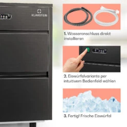 Powericer XL Eiswürfelmaschine 20 Kg/Tag 145 Watt 12 Powericer XL Eiswürfelmaschine 20 Kg/Tag 145 Watt -Klarstein 10036152 de 0004 usp