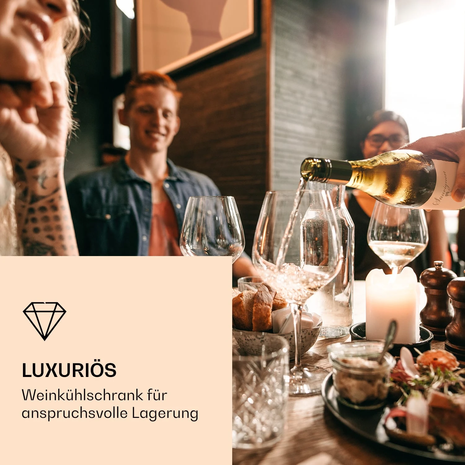 Vinovilla 7 Built-in Uno Quartz Einbau-Weinkühlschrank Weißes Glas 4 Vinovilla 7 Built-in Uno Quartz Einbau-Weinkühlschrank Weißes Glas – Bild 2