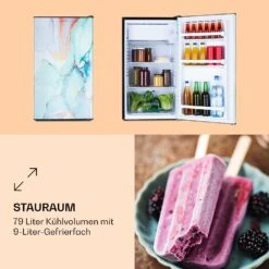 CoolArt 79L Kühl-Gefrier-Kombination EEK F Gefrierfach 9l Designtür 11 CoolArt 79L Kühl-Gefrier-Kombination EEK F Gefrierfach 9l Designtür -Klarstein 10036182 de 0003 logo