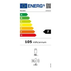 CoolArt 79L Kühl-Gefrier-Kombination EEK F Gefrierfach 9l Designtür 15 CoolArt 79L Kühl-Gefrier-Kombination EEK F Gefrierfach 9l Designtür -Klarstein 10036182 energy label