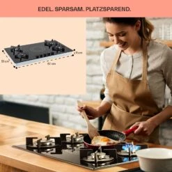 MultiChef 5 Kombi-Gaskochfeld Gas/Glaskeramik 5 Zonen -Klarstein 10036338 de 0006 usp