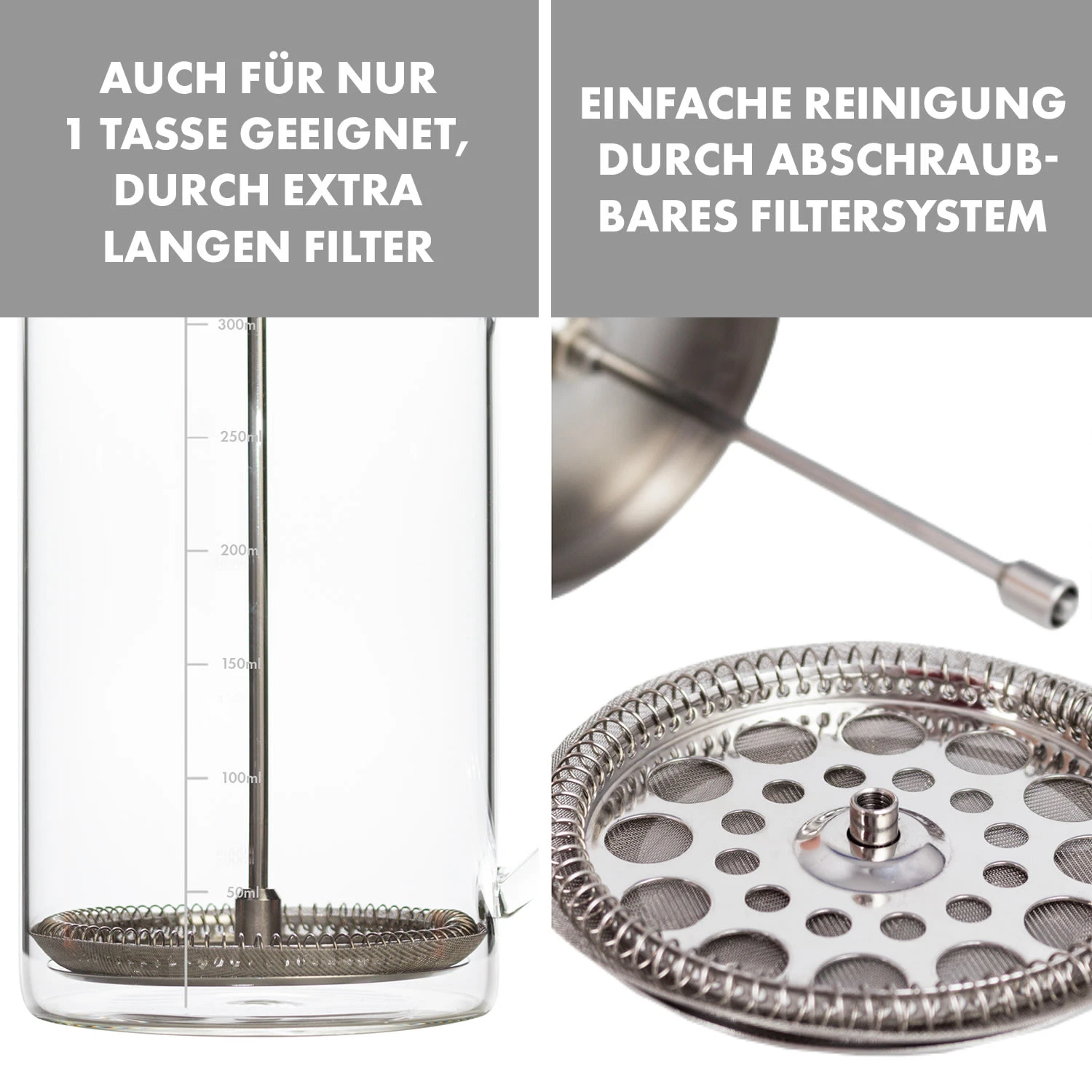 Glaswerk Ristretto French Press 0,35 Liter Borosilikatglas Edelstahl Walnussholz 8 Glaswerk Ristretto French Press 0,35 Liter Borosilikatglas Edelstahl Walnussholz – Bild 6