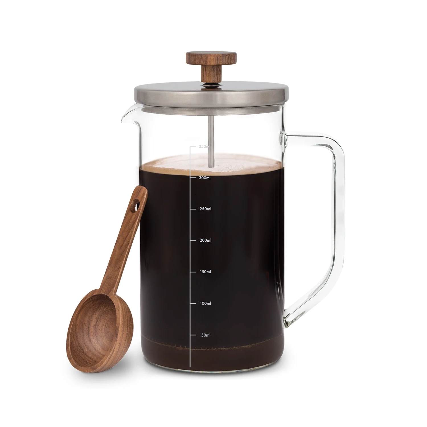 Glaswerk Ristretto French Press 0,35 Liter Borosilikatglas Edelstahl Walnussholz 3 Glaswerk Ristretto French Press 0,35 Liter Borosilikatglas Edelstahl Walnussholz