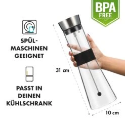 Glaswerk Sile Karaffe 1 Liter Borosilikatglas Fruchtspieß Mit Stopper 15 Glaswerk Sile Karaffe 1 Liter Borosilikatglas Fruchtspieß Mit Stopper -Klarstein 10036361 de 0007 logo