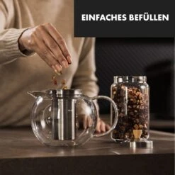 Sencha Teekanne 1,3 L Edelstahl-Siebeinsatz Borosilikatglas Deckel 11 Sencha Teekanne 1,3 L Edelstahl-Siebeinsatz Borosilikatglas Deckel -Klarstein 10036362 de 0003 logo