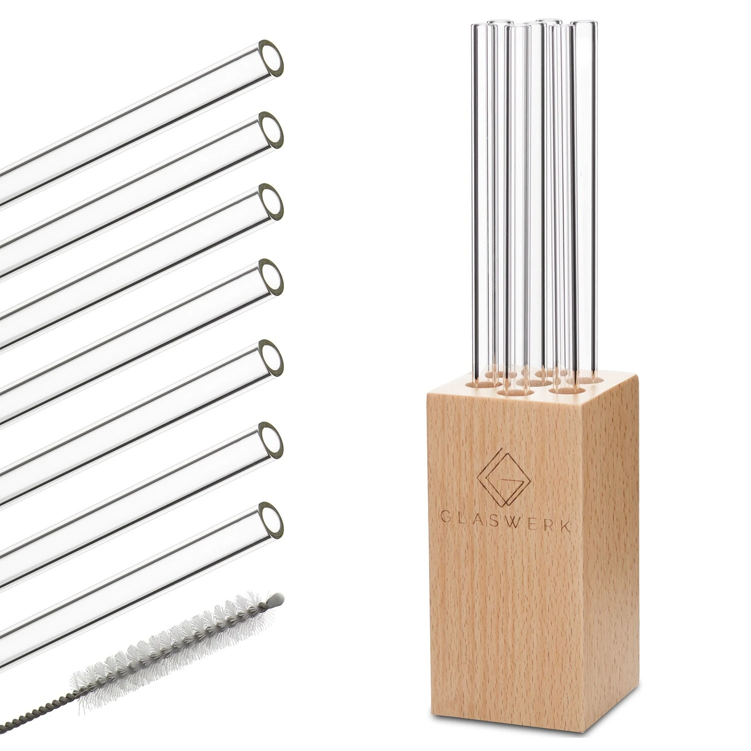Glaswerk Salizzada Glasstrohhalme 7 Stück 0,8 X 20 Cm (ØxH) Holzhalterung Bürste 3 Glaswerk Salizzada Glasstrohhalme 7 Stück 0,8 X 20 Cm (ØxH) Holzhalterung Bürste