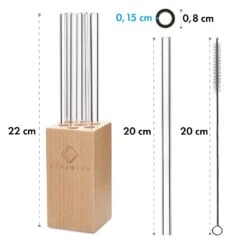 Glaswerk Salizzada Glasstrohhalme 7 Stück 0,8 X 20 Cm (ØxH) Holzhalterung Bürste 13 Glaswerk Salizzada Glasstrohhalme 7 Stück 0,8 X 20 Cm (ØxH) Holzhalterung Bürste -Klarstein 10036366 yy 0006 logo