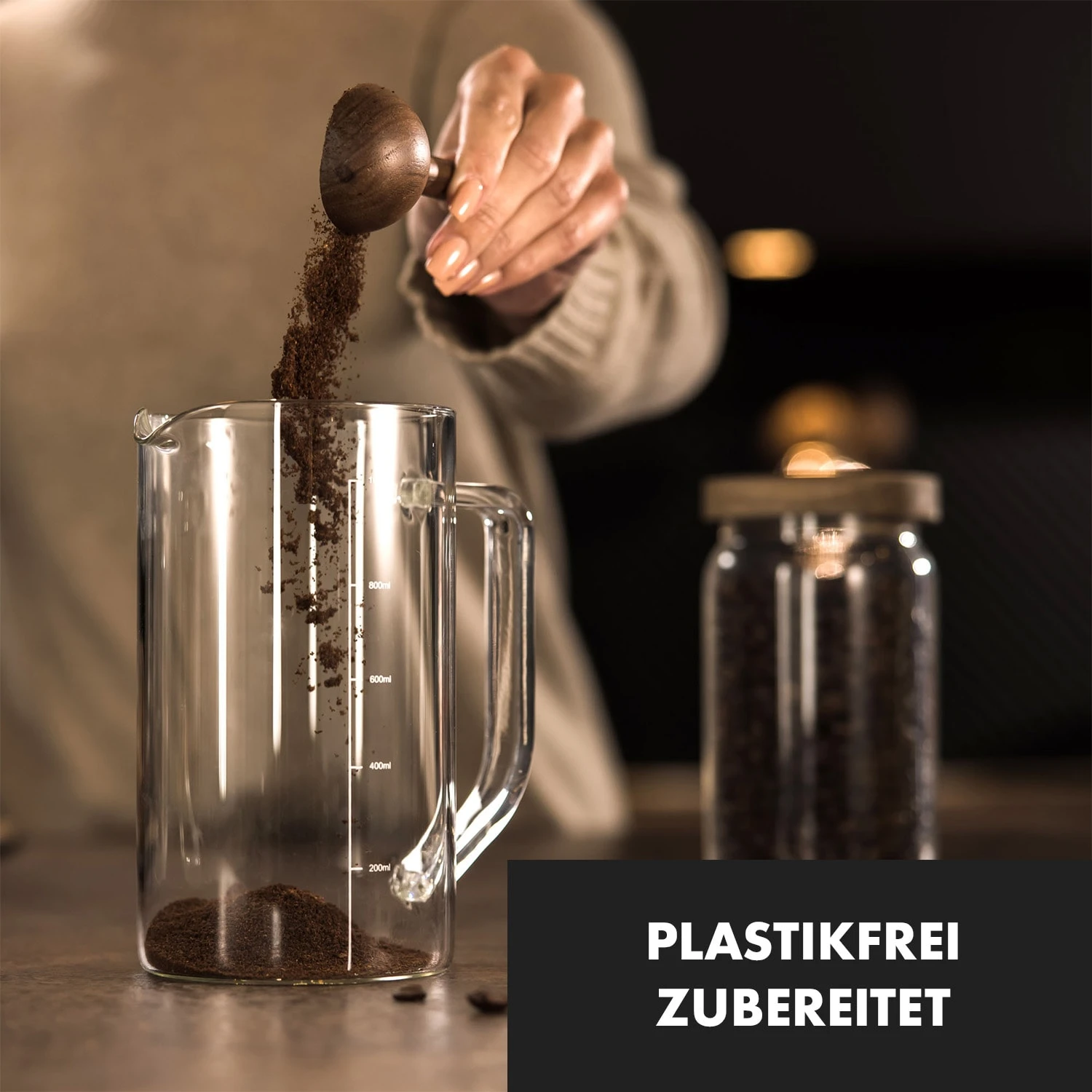 Glaswerk Ristretto French Press 1 Liter Borosilikatglas Edelstahl Walnussholz 4 Glaswerk Ristretto French Press 1 Liter Borosilikatglas Edelstahl Walnussholz – Bild 2