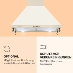 Victoria Dunstabzugshaube 60cm Retro-Design 644,5m³/h 2 LED-Lampen -Klarstein 10036447 de 0005 logo