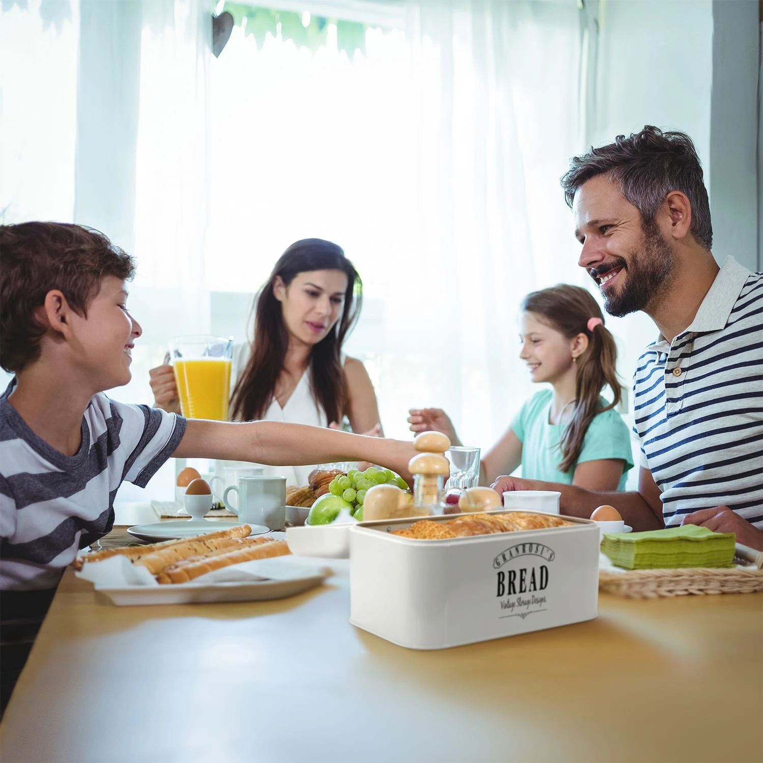 Delaware Brotkasten Metall 30x16x20,5 Cm Klappdeckel Lüftungslöcher 4 Delaware Brotkasten Metall 30x16x20,5 Cm Klappdeckel Lüftungslöcher – Bild 2