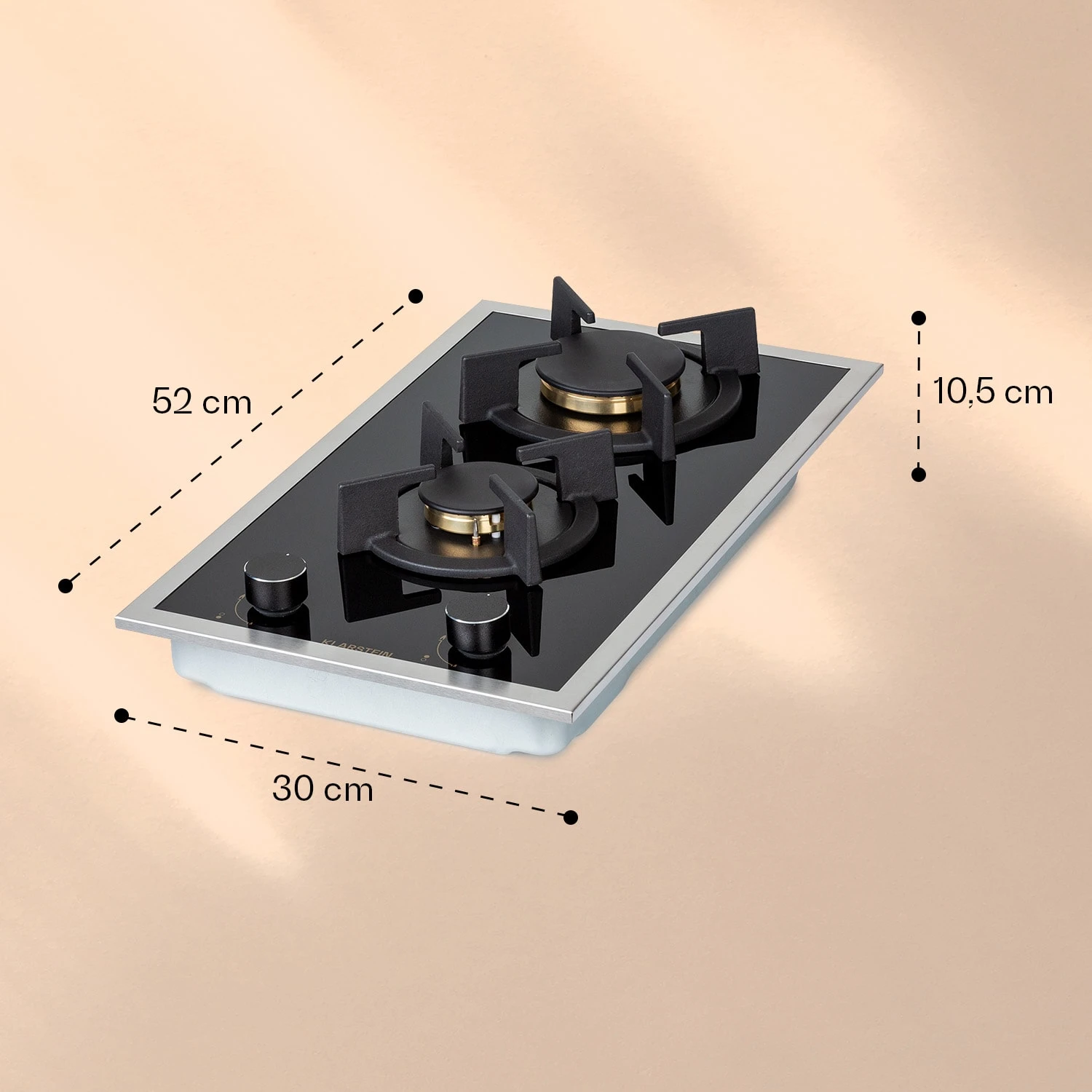 Goldflame Domino Prime Gaskochfeld 2-flammig Messing-Brenner Glaskeramik 9 Goldflame Domino Prime Gaskochfeld 2-flammig Messing-Brenner Glaskeramik – Bild 7
