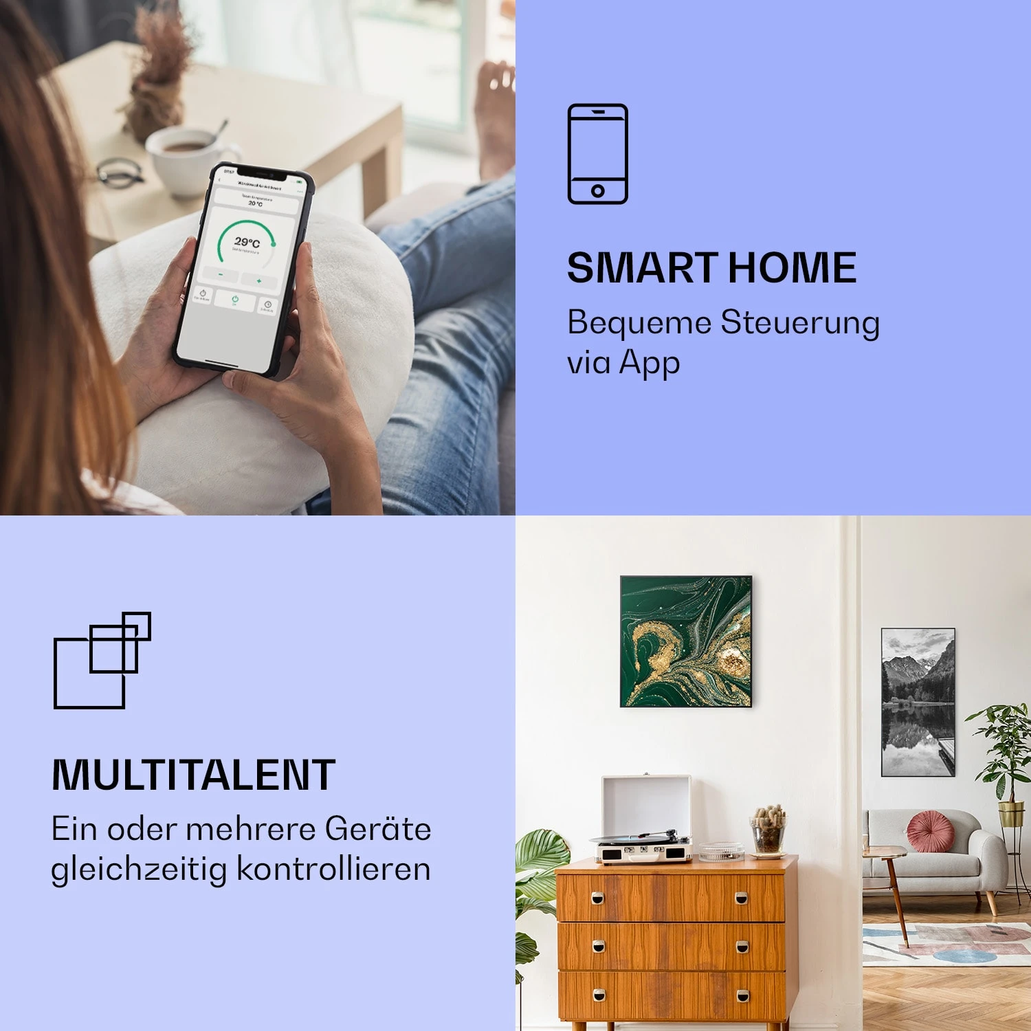 Wonderwall Air Art Smart Infrarotheizung Wirbel 60x60cm 350W 4 Wonderwall Air Art Smart Infrarotheizung Wirbel 60x60cm 350W – Bild 2