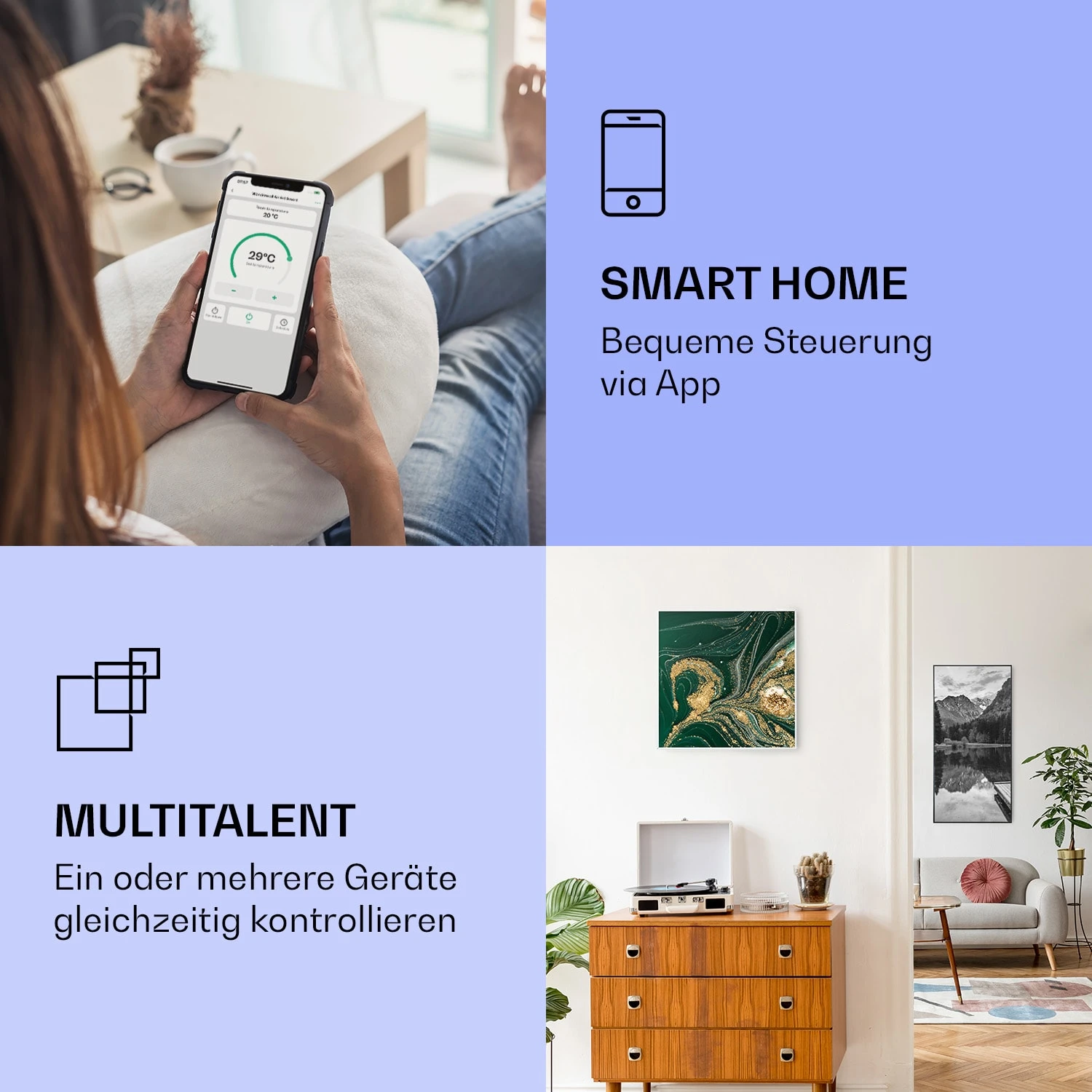 Wonderwall Air Art Smart Infrarotheizung Wirbel 60x60cm 350W 4 Wonderwall Air Art Smart Infrarotheizung Wirbel 60x60cm 350W – Bild 2