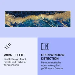 Wonderwall Air Art Smart Infrarotheizung Blauer Marmor 120x30cm 350W -Klarstein 10037850 de 0006 logo