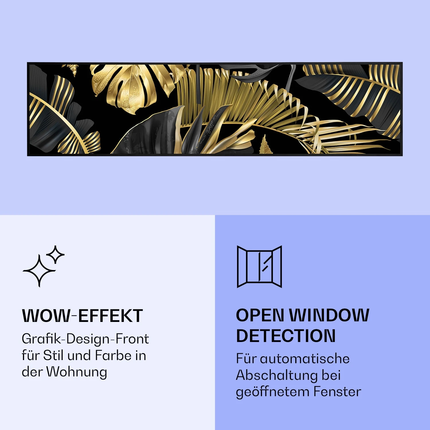 Wonderwall Air Art Smart Infrarotheizung Schwarze Blume 120x30cm 350W 8 Wonderwall Air Art Smart Infrarotheizung Schwarze Blume 120x30cm 350W – Bild 6