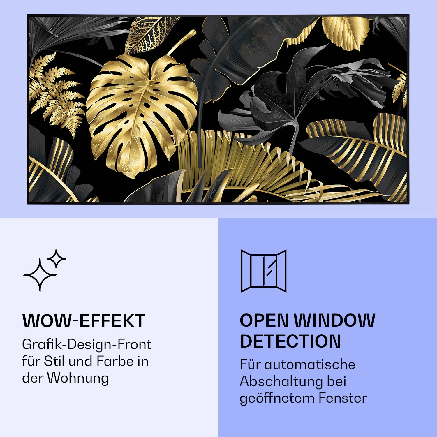 Wonderwall Air Art Smart Infrarotheizung Schwarzes Blatt 120x60cm 700W 8 Wonderwall Air Art Smart Infrarotheizung Schwarzes Blatt 120x60cm 700W – Bild 6