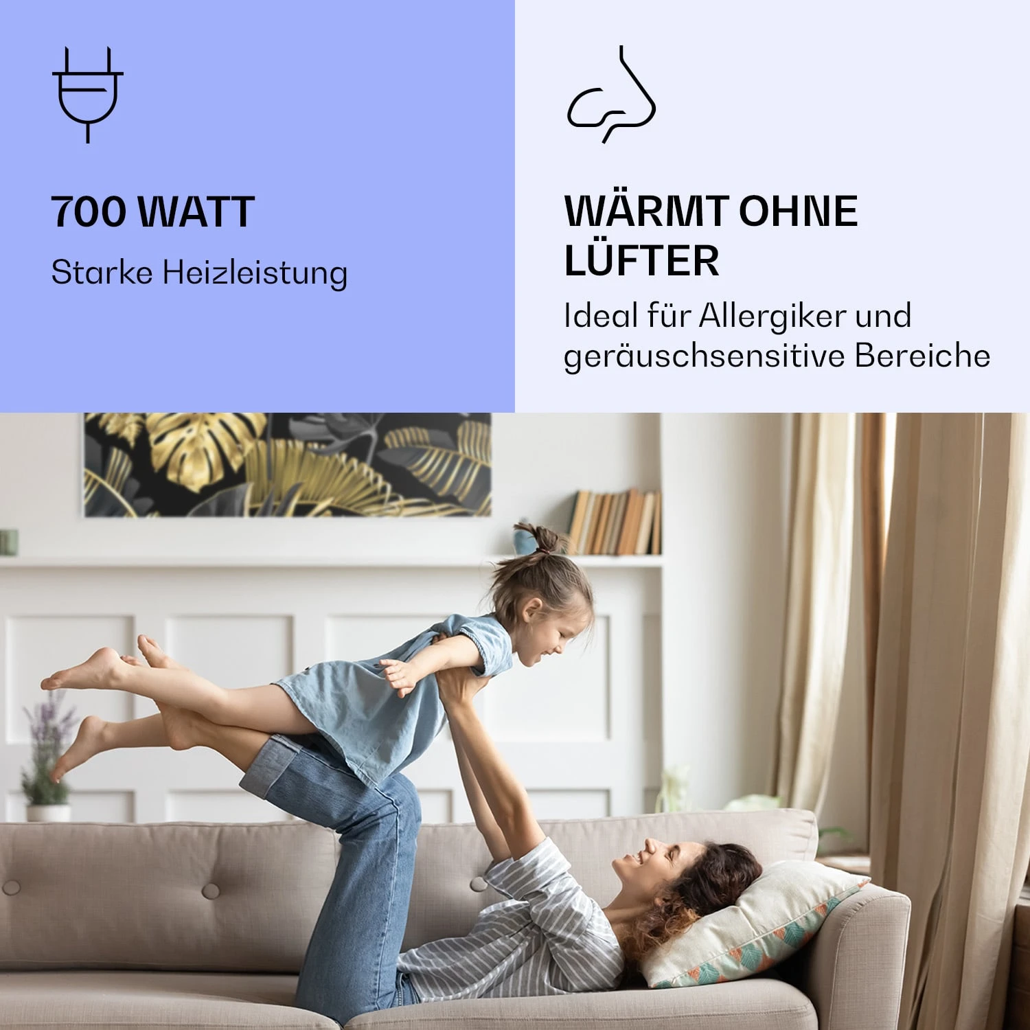 Wonderwall Air Art Smart Infrarotheizung Schwarzes Blatt 120x60cm 700W 7 Wonderwall Air Art Smart Infrarotheizung Schwarzes Blatt 120x60cm 700W – Bild 5