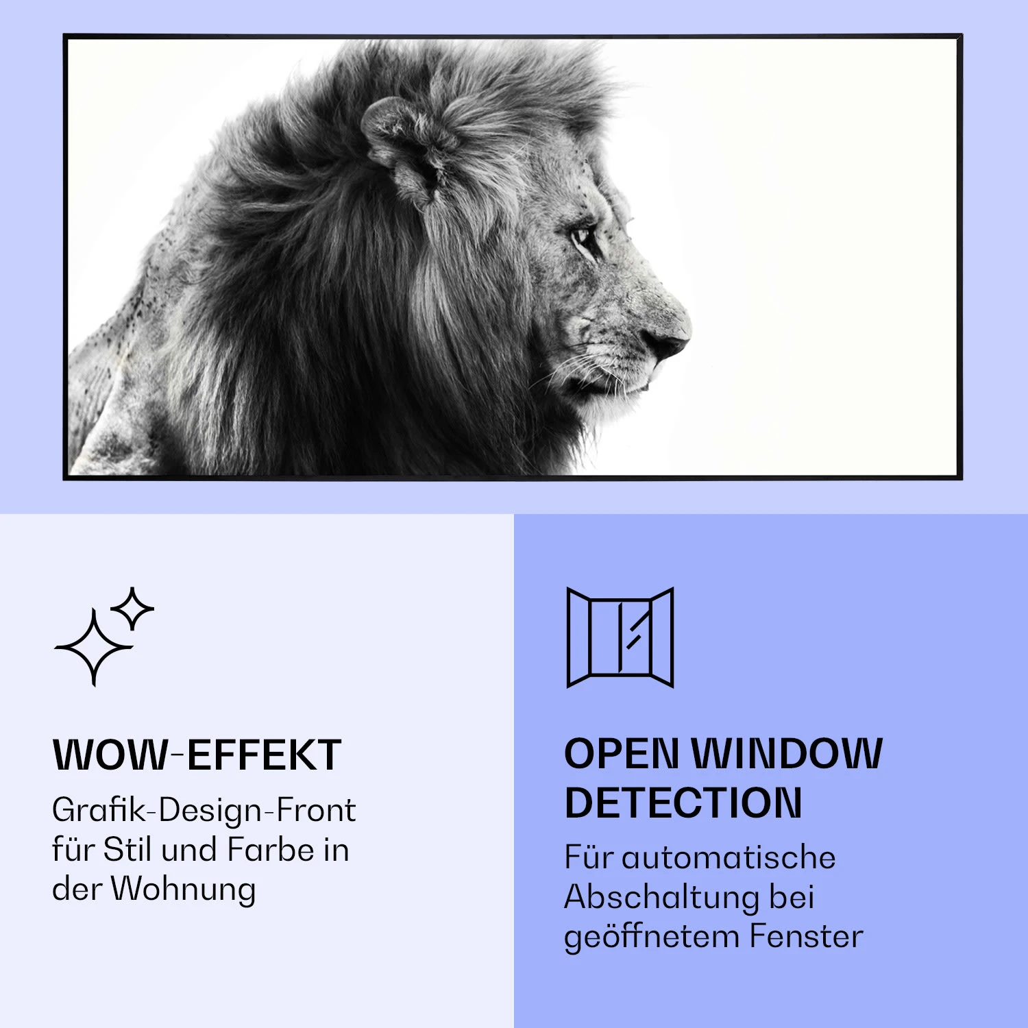 Wonderwall Air Art Smart Infrarotheizung Löwe 60x120cm 700W 8 Wonderwall Air Art Smart Infrarotheizung Löwe 60x120cm 700W – Bild 6