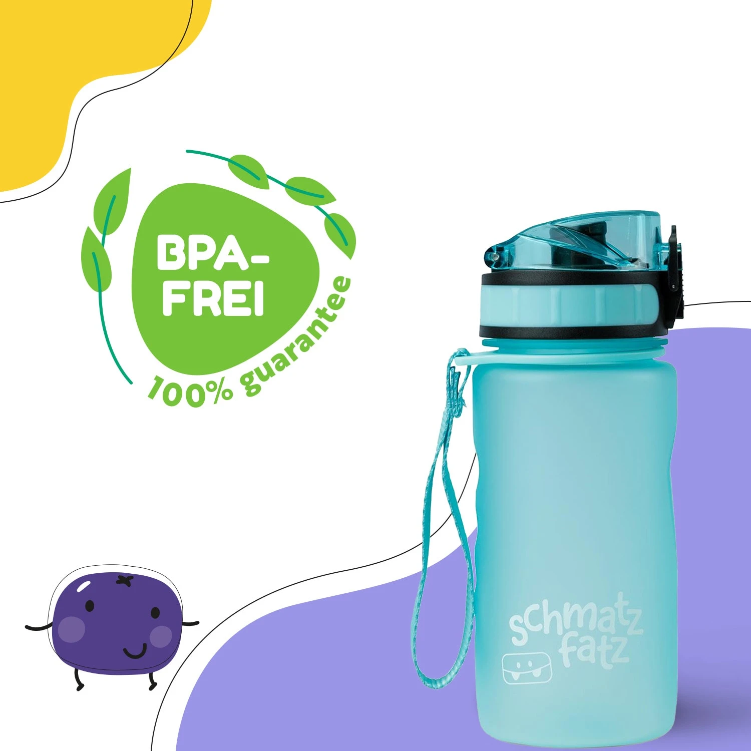 Schmatzfatz Trinkflasche Sportflasche 350 Ml 18 Cm Tritan 4 Schmatzfatz Trinkflasche Sportflasche 350 Ml 18 Cm Tritan – Bild 2