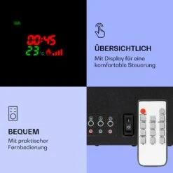 Klarstein Lamington Elektrokamin 2000 W LED-Flammen Heizlüfter Timer Ambientelicht 12 Klarstein Lamington Elektrokamin 2000 W LED-Flammen Heizlüfter Timer Ambientelicht -Klarstein 10038005 de 0005 logo