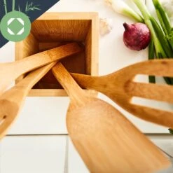 Kochlöffelset Mit Aufbewahrungsbox 6er Set Nachhaltig Leicht Bambus -Klarstein 10038026 yy 0005 logo