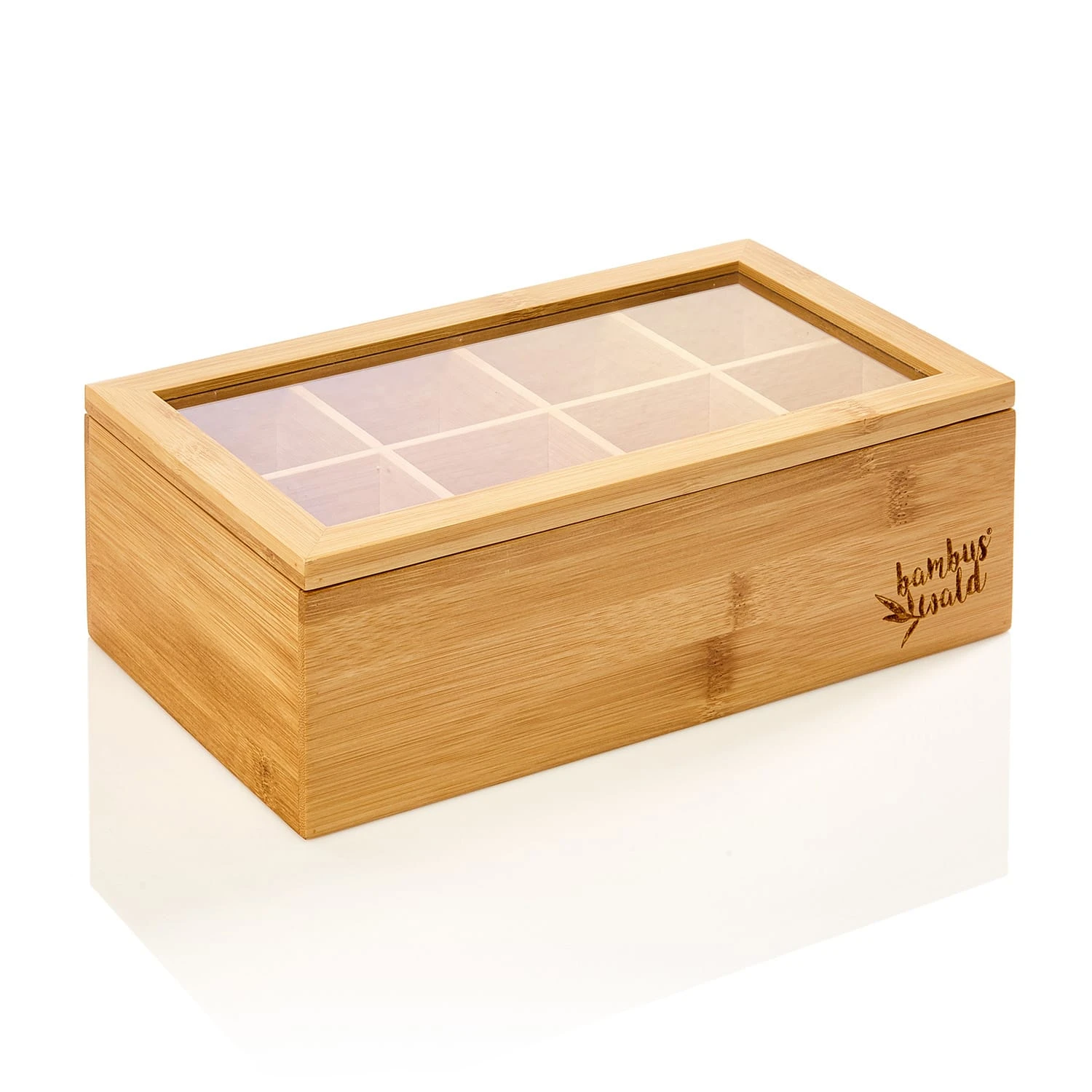 Teebox 8 Fächer 120 Teebeutel Kunststoff-Sichtfenster Bambus 9 Teebox 8 Fächer 120 Teebeutel Kunststoff-Sichtfenster Bambus – Bild 7