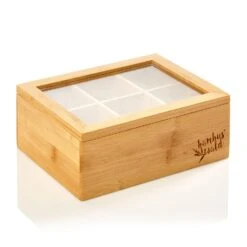 Teebox 6 Fächer 90 Teebeutel Kunststoff-Sichtfenster Bambus 15 Teebox 6 Fächer 90 Teebeutel Kunststoff-Sichtfenster Bambus -Klarstein 10038069 yy 0007 logo