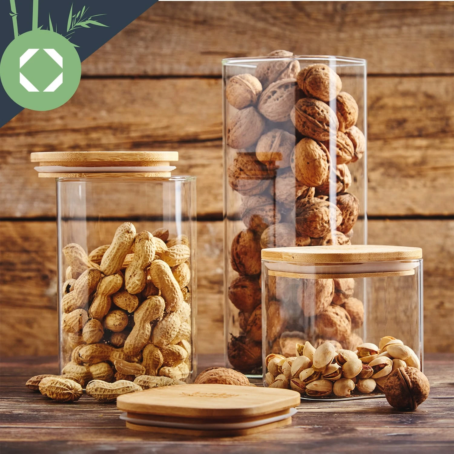 Eckiges Glas Mit Bambusdeckel Luftdicht Silikonring 6x25x6 Cm 500 Ml 6 Eckiges Glas Mit Bambusdeckel Luftdicht Silikonring 6x25x6 Cm 500 Ml – Bild 4