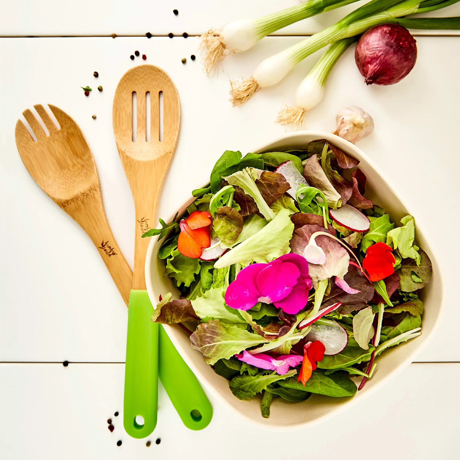 Küchenzubehör 5er-Set Pfannenwender Silikongriffe Nachhaltig Bambus 6 Küchenzubehör 5er-Set Pfannenwender Silikongriffe Nachhaltig Bambus – Bild 4