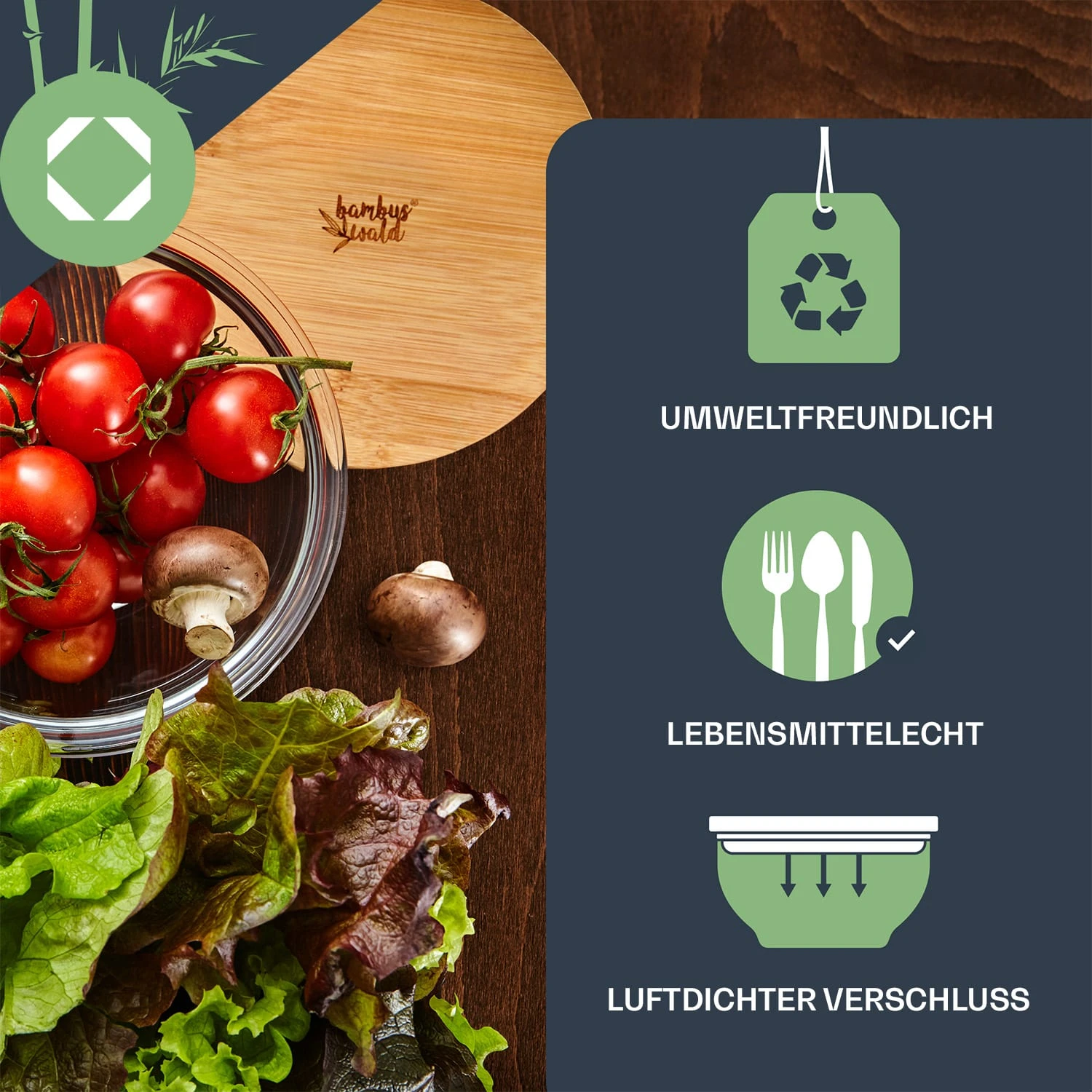 Salatschüssel 465 Ml Bambusdeckel Verschließbar BPA-frei Größe XS 5 Salatschüssel 465 Ml Bambusdeckel Verschließbar BPA-frei Größe XS – Bild 3