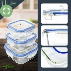 Quadratische Glasbox 800 Ml, 620 Ml, 320 Ml Mit Deckel Luftdicht Auslaufsicher 12 Quadratische Glasbox 800 Ml, 620 Ml, 320 Ml Mit Deckel Luftdicht Auslaufsicher -Klarstein 10038294 yy 0003 logo